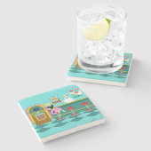 Retro Soda Fountain Stone Onderzetter (Zijkant)