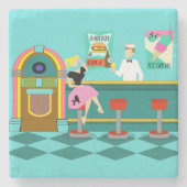 Retro Soda Fountain Stone Onderzetter (Voorkant)