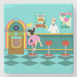 Retro Soda Fountain Stone Onderzetter