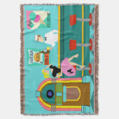 Retro Soda Fountain Throw Blanket Deken (Voorkant Verticaal)