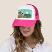 Retro Soda Fountain Trucker Hat Trucker Pet (In situ)