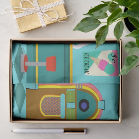 Retro Soda Fountain-weefselpapier Tissuepapier (Geschenk)