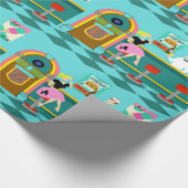 Retro Soda Fountain Wrapping Paper Cadeaupapier (Hoek)