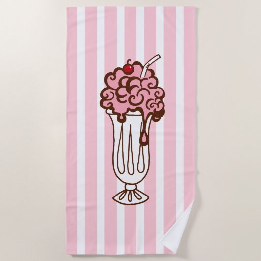 Retro Soda Ice Cream Beach Zwembad Handdoek Gift (Voorkant)