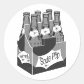 Retro Soda Pop Ronde Sticker (Voorkant)