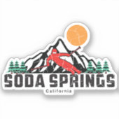 Retro Soda Springs Ski Sticker (Voorkant)