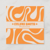 Retro Soft Orange 70s Boho Groovy Unique Trendy Vierkante Visitekaartje (Voorkant)