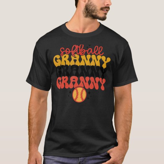 Retro Softbal Oma Softbal Moeders Oma T-shirt (Voorkant)