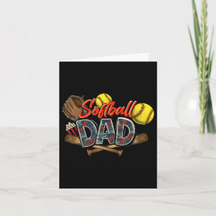 Retro Softbal Papa Happy Fathers Day 2025 voor man Kaart