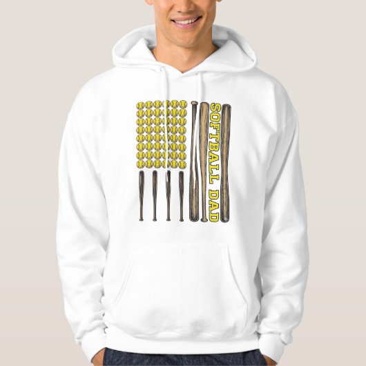 Retro Softbal Vader Knuppel En Bal Vector T-shirt (Voorkant)
