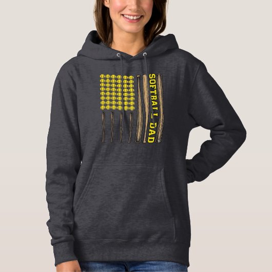 Retro Softbal Vader Knuppel En Bal Vector T-shirt (Voorkant)