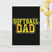 Retro Softbal Vader Spel Dag Vader Vaderdag Kerstm Kaart (Gele Bloem)