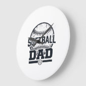 Retro Softbal Vader Vector T-Shirt Ontwerp_1 Grote Klok (Hoek)