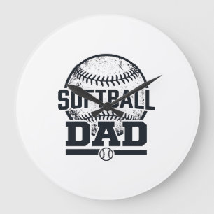 Retro Softbal Vader Vector T-Shirt Ontwerp_1 Grote Klok