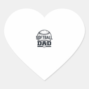 Retro Softbal Vader Vector T-Shirt Ontwerp_1 Hart Sticker