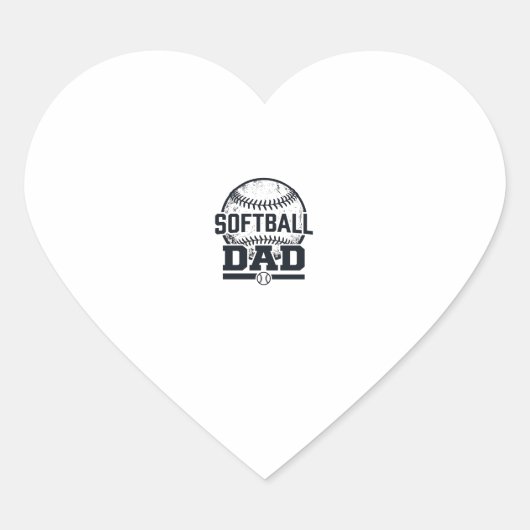 Retro Softbal Vader Vector T-Shirt Ontwerp_1 Hart Sticker (Voorkant)