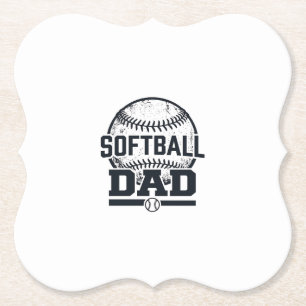Retro Softbal Vader Vector T-Shirt Ontwerp_1 Kartonnen Onderzetters