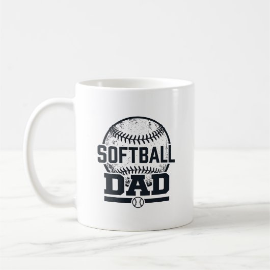 Retro Softbal Vader Vector T-Shirt Ontwerp_1 Koffiemok (Links)