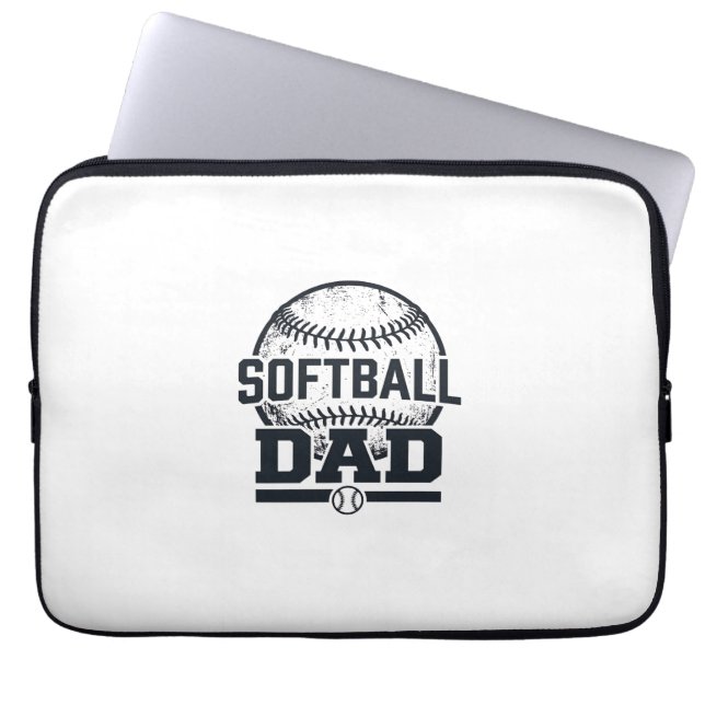 Retro Softbal Vader Vector T-Shirt Ontwerp_1 Laptop Sleeve (Voorkant)