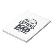 Retro Softbal Vader Vector T-Shirt Ontwerp_1 Notitieblok (Linkerzijde)