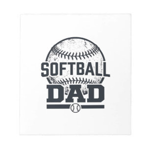 Retro Softbal Vader Vector T-Shirt Ontwerp_1 Notitieblok
