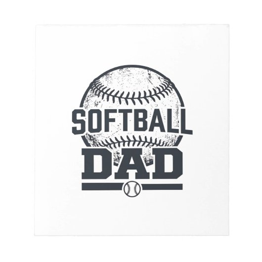 Retro Softbal Vader Vector T-Shirt Ontwerp_1 Notitieblok (Voorkant)