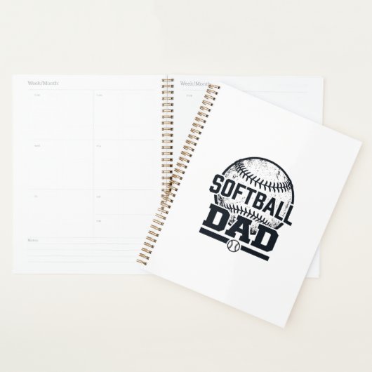 Retro Softbal Vader Vector T-Shirt Ontwerp_1 Planner (Display)