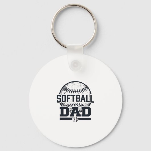Retro Softbal Vader Vector T-Shirt Ontwerp_1 Sleutelhanger (Voorkant)