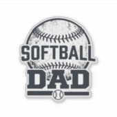 Retro Softbal Vader Vector T-Shirt Ontwerp_1 Sticker (Voorkant)