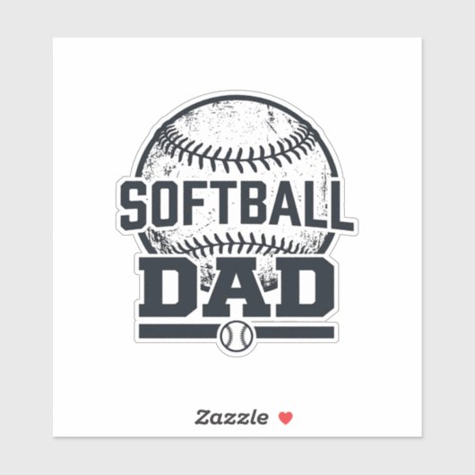 Retro Softbal Vader Vector T-Shirt Ontwerp_1 Sticker (Vel)