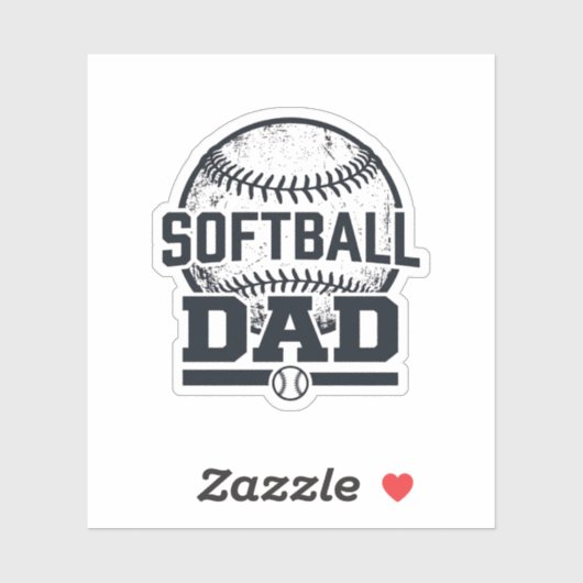Retro Softbal Vader Vector T-Shirt Ontwerp_1 Sticker (Vel)