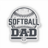 Retro Softbal Vader Vector T-Shirt Ontwerp_1 Sticker (Voorkant)