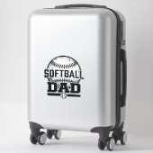 Retro Softbal Vader Vector T-Shirt Ontwerp_1 Sticker (Koffer)