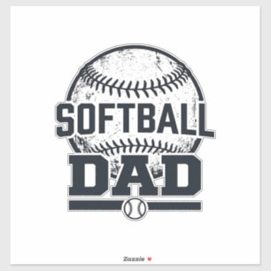 Retro Softbal Vader Vector T-Shirt Ontwerp_1 Sticker