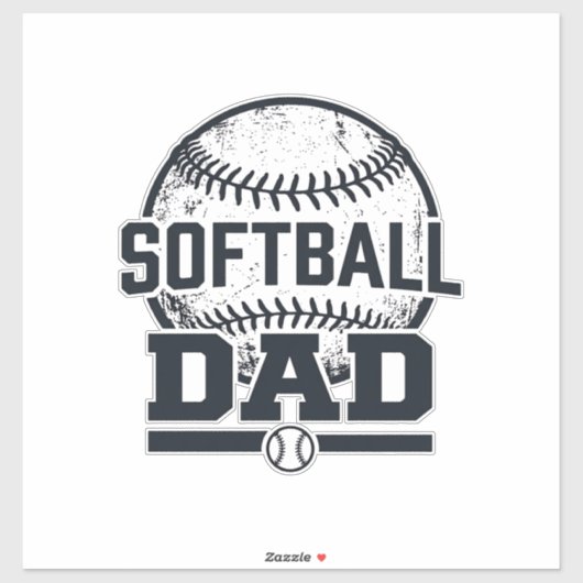 Retro Softbal Vader Vector T-Shirt Ontwerp_1 Sticker (Vel)