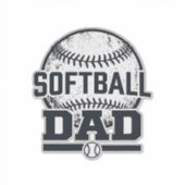 Retro Softbal Vader Vector T-Shirt Ontwerp_1 Sticker (Voorkant)