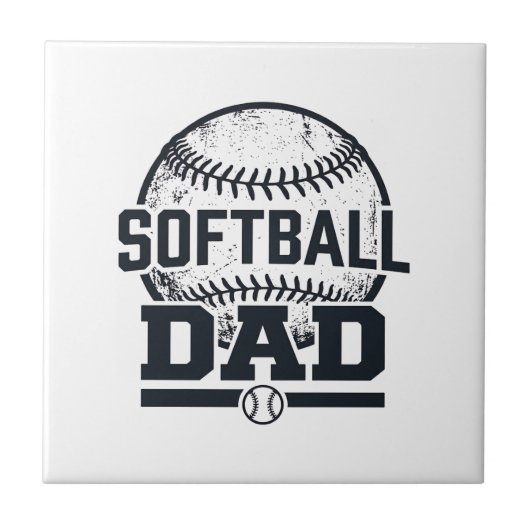Retro Softbal Vader Vector T-Shirt Ontwerp_1 Tegeltje (Voorkant)