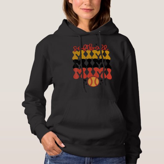 Retro  Softball Mimi Softball Game Day Vib Hoodie (Voorkant)