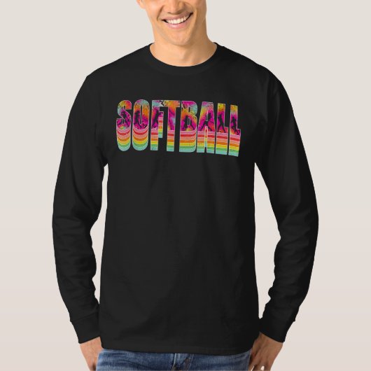 Retro Softball Slagers Spaardag Vib T-shirt (Voorkant)