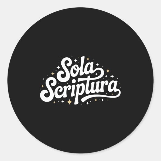 Retro Sola Scriptura Reformed Christian Theology D Ronde Sticker (Voorkant)
