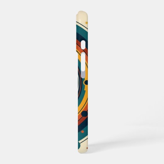 Retro Solar Eclipse iPhone 16 Hoesje (Linkerkant)