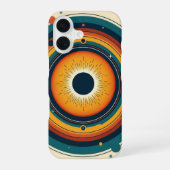 Retro Solar Eclipse iPhone 16 Hoesje (Achterkant)