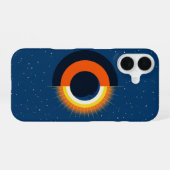 Retro Solar Eclipse iPhone 16 Hoesje (Achterkant horizontaal)