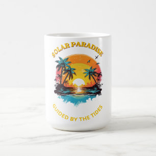 Retro Solar Paradise Geleide door de Getijden T-Sh Koffiemok