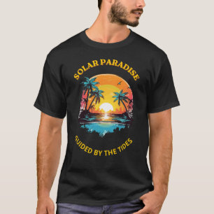Retro Solar Paradise Geleide door de Getijden T-Sh T-shirt