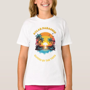 Retro Solar Paradise Geleide door de Getijden T-Sh T-shirt