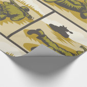 Retro Soldaat en tank Cadeaupapier (Hoek)