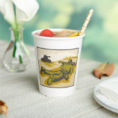 Retro Soldaat en tank Papieren Bekers