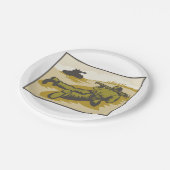 Retro Soldaat en tank Papieren Bordje (Gekanteld)