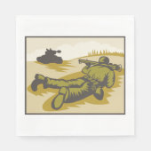 Retro Soldaat en tank Servet (Voorkant)